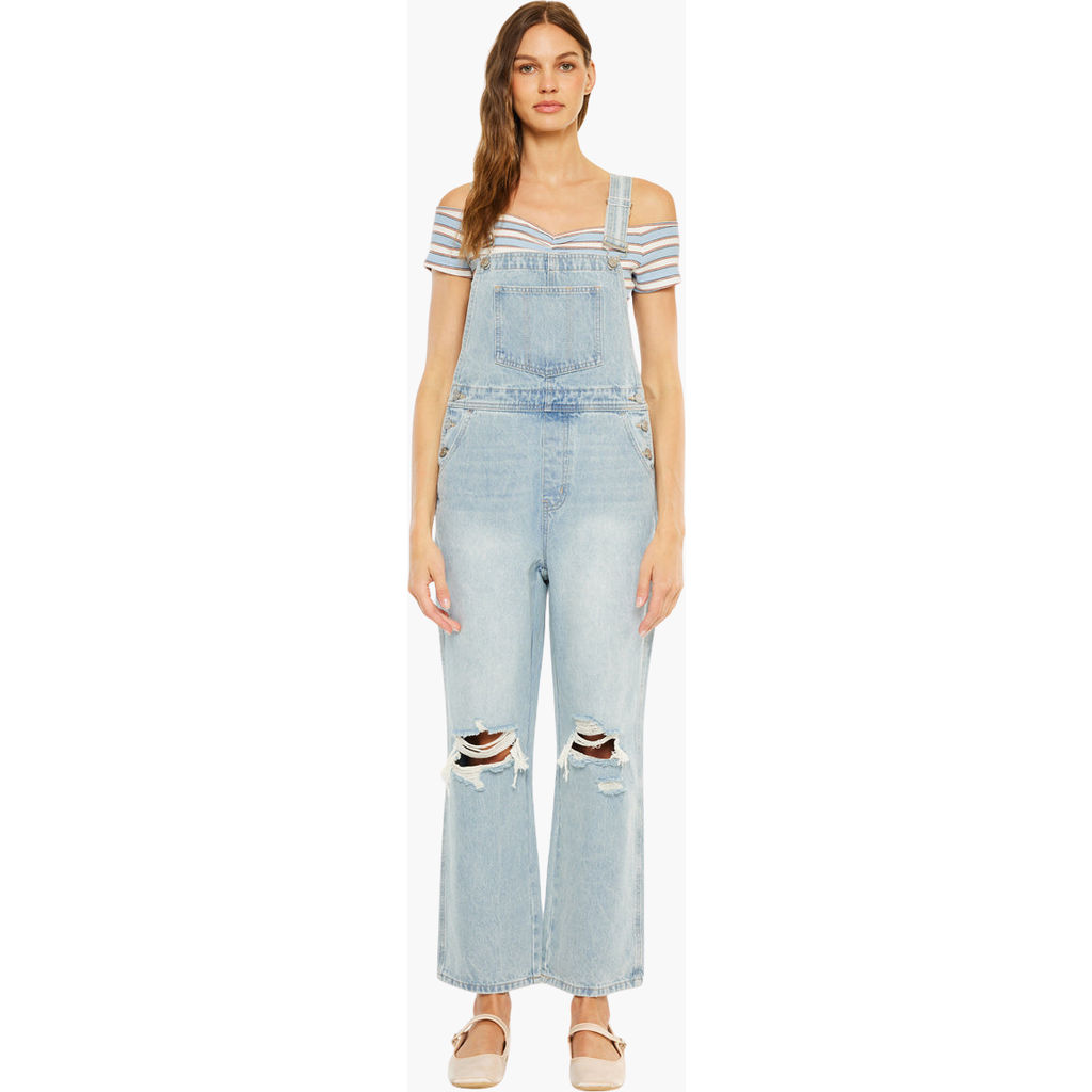 Kancan Becky 90s Denim Overalls In Brown