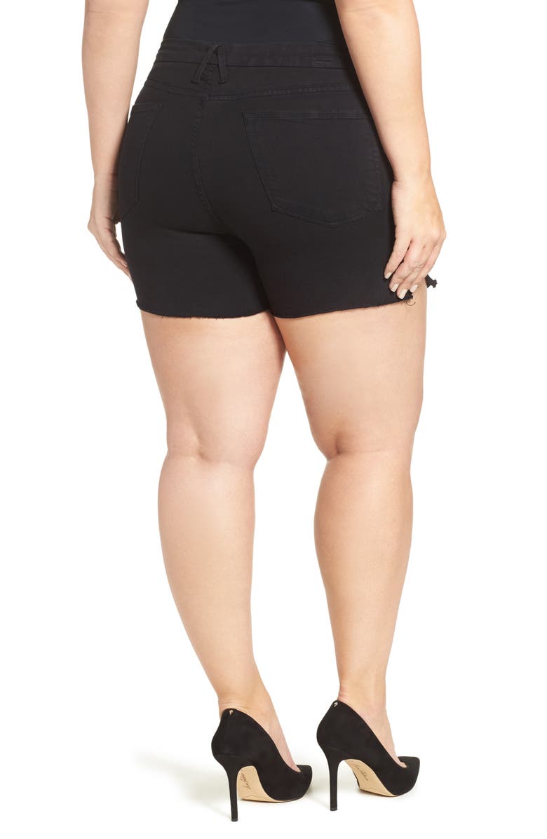 Good American Destroyed Cutoff Denim Shorts, Alternate, color,