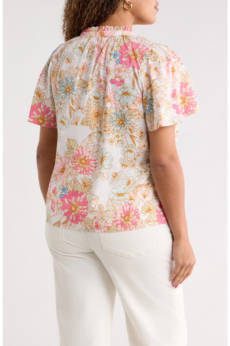 Day Lily Floral Ruffle Top, Alternate, color, OFF-WHITE-MULTI