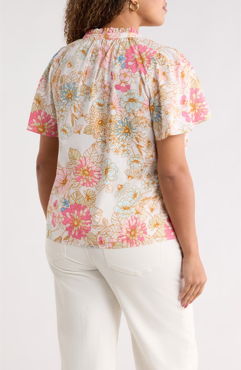 SUGARLIPS Day Lily Floral Ruffle Top, Alternate, color, Off-White-Multi