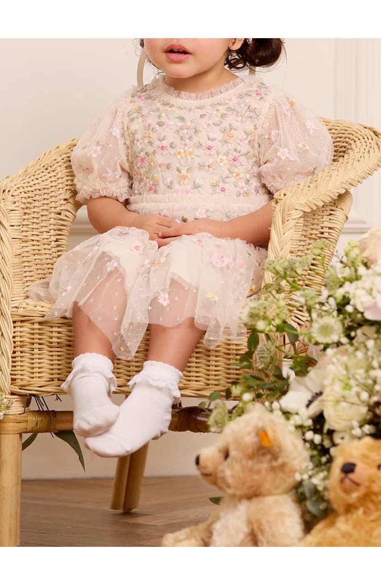 Needle & Thread Garland Ribbon Baby Dress, Alternate, color, Cream/Multi