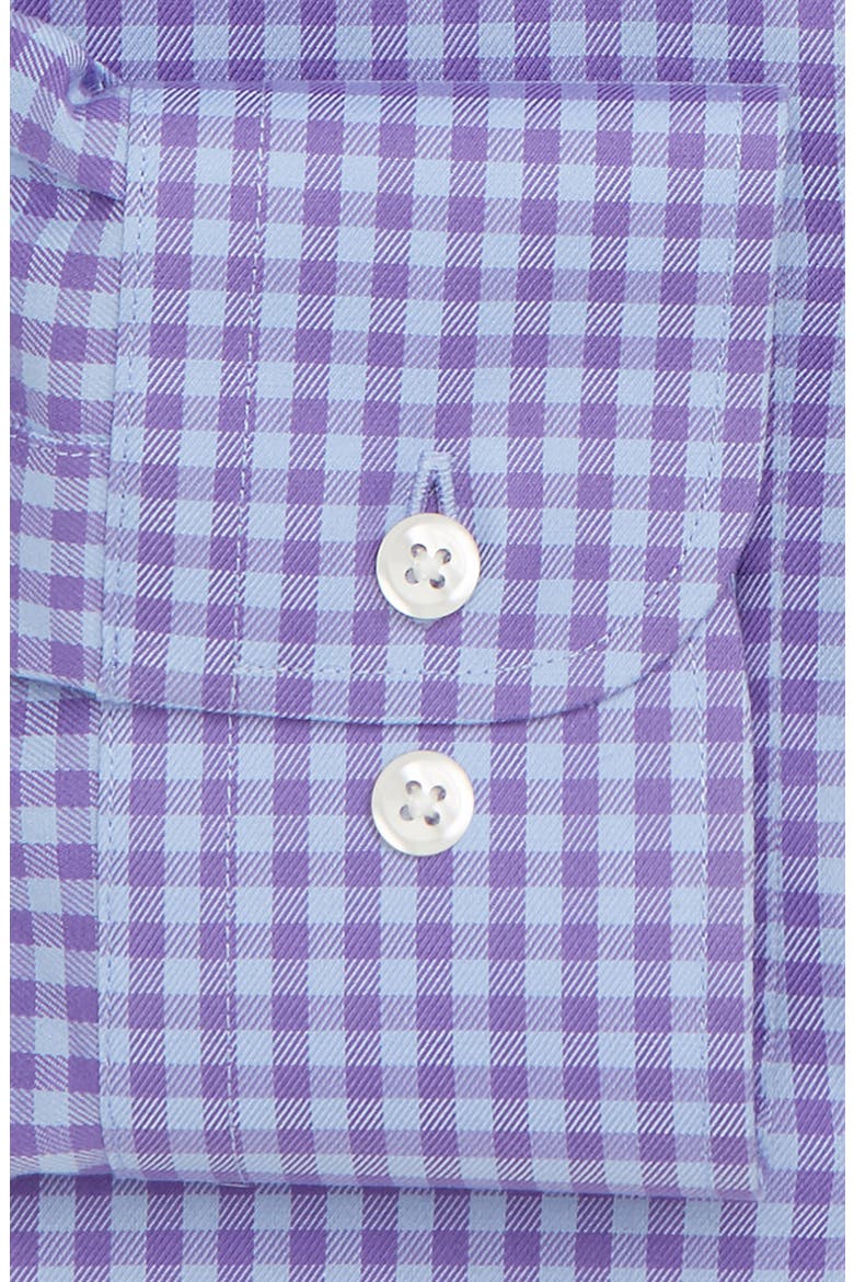 Men's Shop Traditional Fit Non-Iron Gingham Dress Shirt, Alternate, color, PURPLE ULTRA