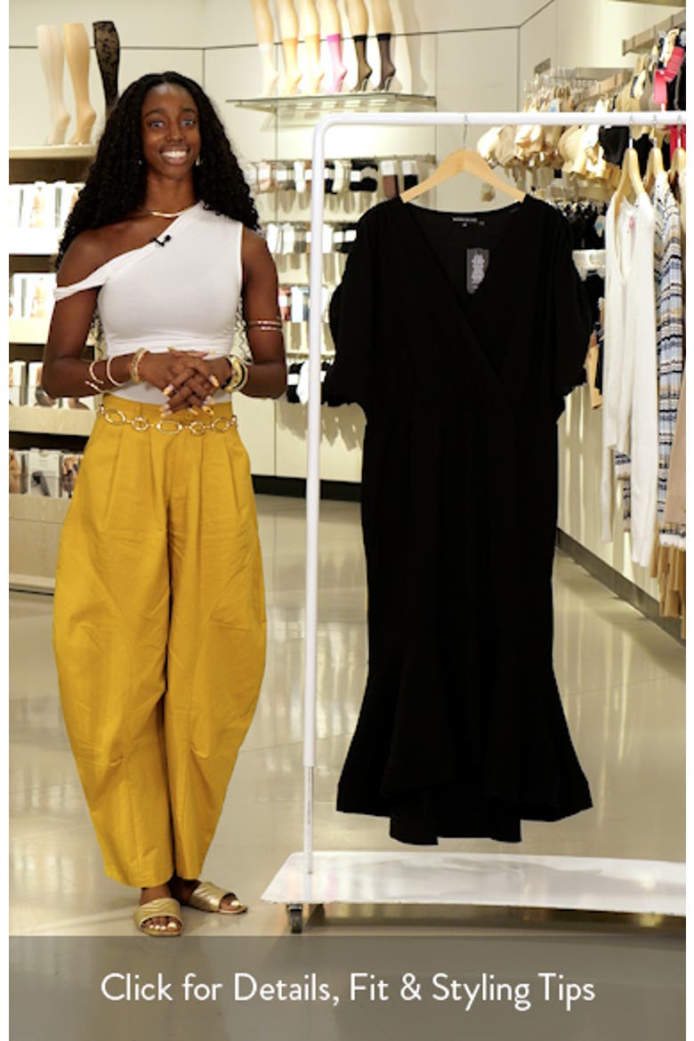 Wrap Front Flounce Hem High-Low Mermaid Midi Dress video