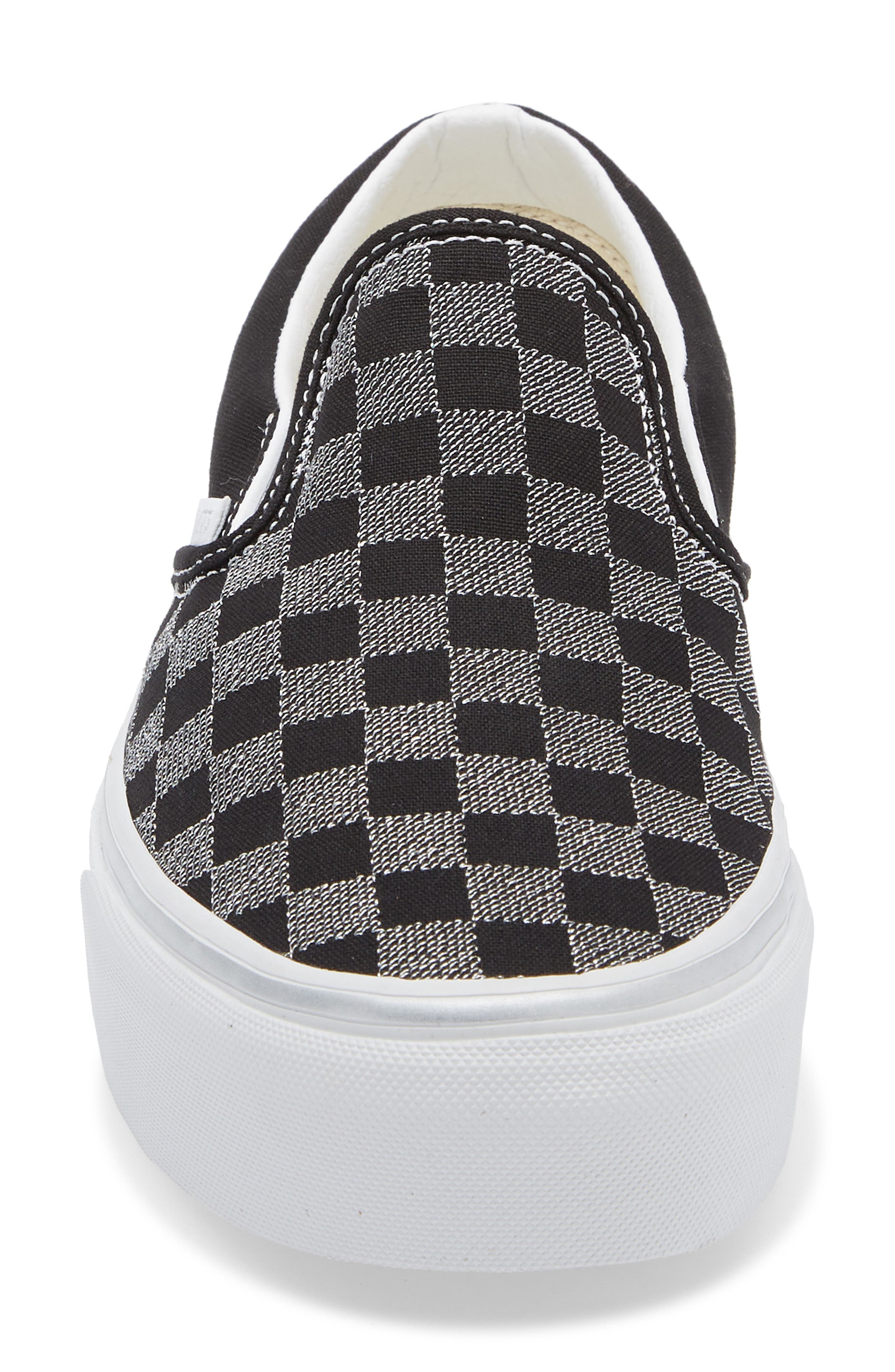 Vans Classic Slip-On Platform Sneaker, Alternate, color, Metallic Checkrbrd Black