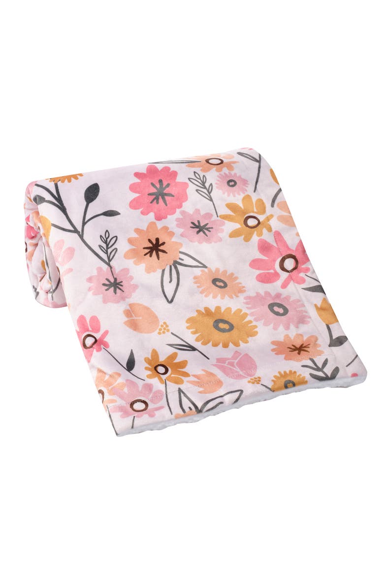 Little Garden Soft Luxurious Floral Warm Fleece Baby Blanket, Alternate, color, Pink
