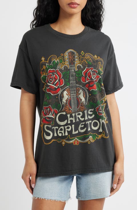 Chris Stapleton Floral Rose Cotton Graphic T-Shirt