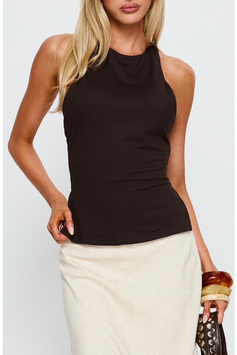 Harlene Racerback Top, Main, color, BROWN