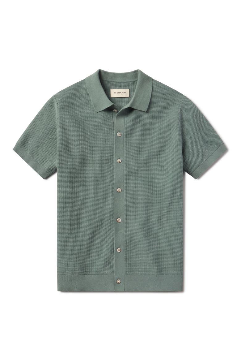 BreezeKnit Short Sleeve Button-Up Shirt, Alternate, color, JUNIPER