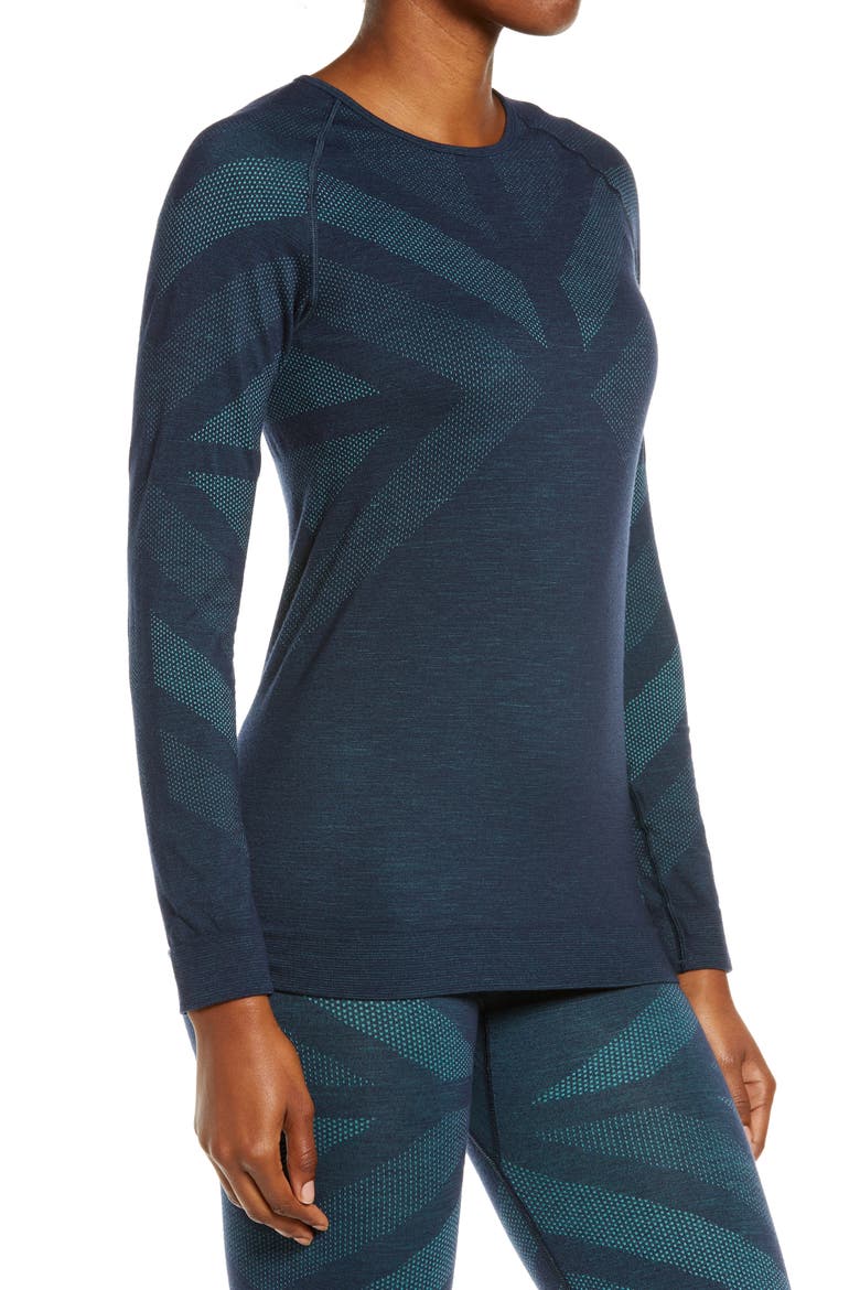 Women's Natural + Kinship Warm Base Layer Top, Alternate, color, DARK SAPHIRE
