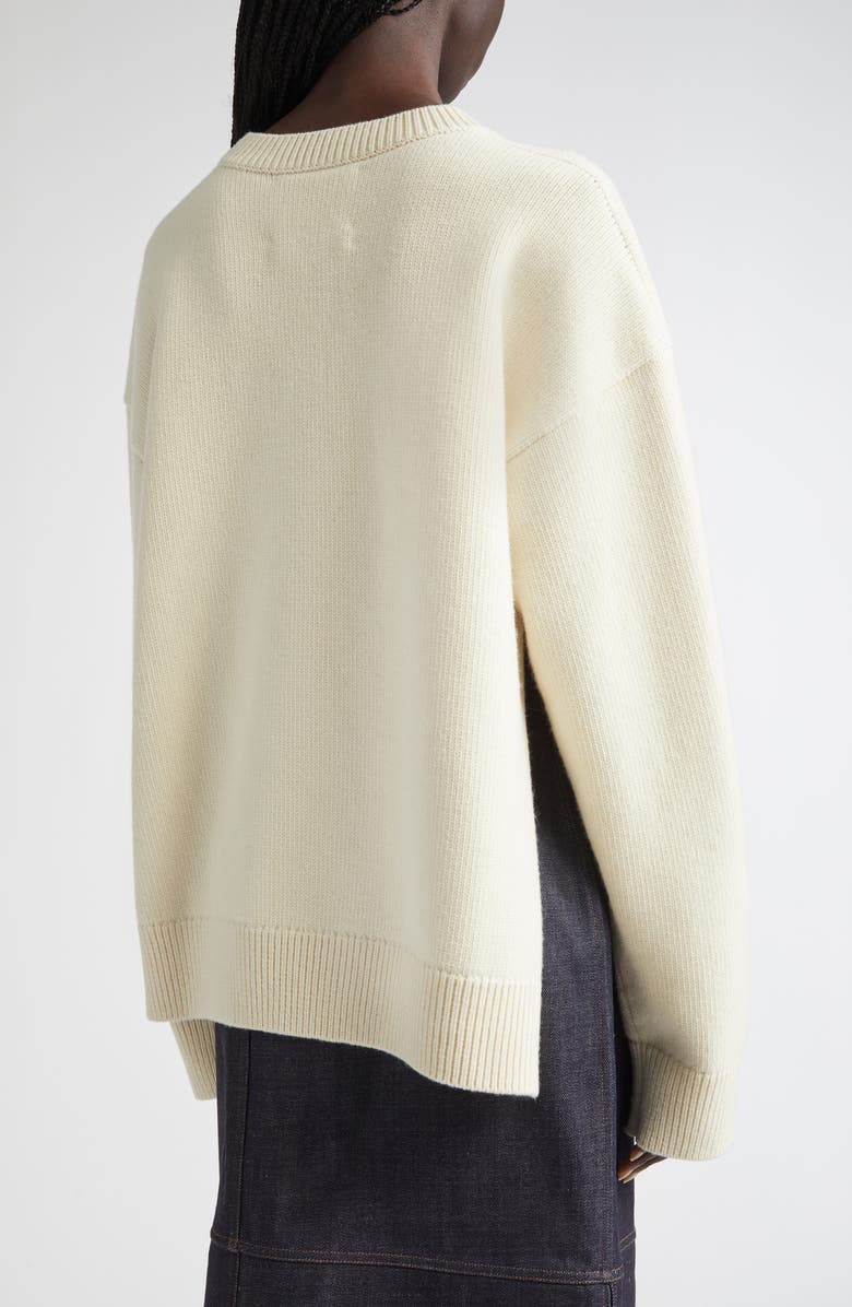 Jil Sander Classic Virgin Wool Blend Sweater, Alternate, color, Natural
