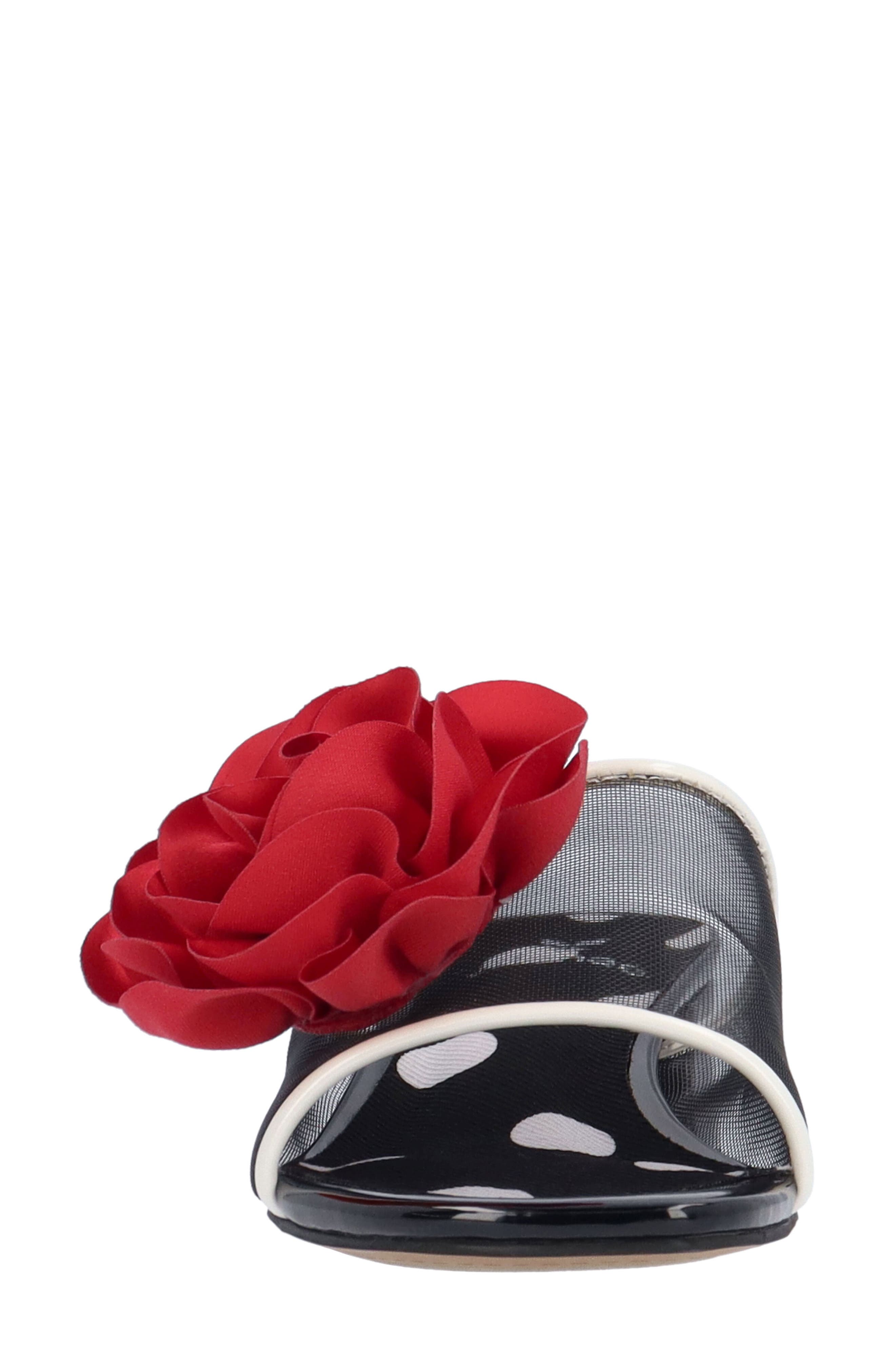 J. Reneé Myla Block Heel Sandal, Alternate, color, Black/ White/ Red