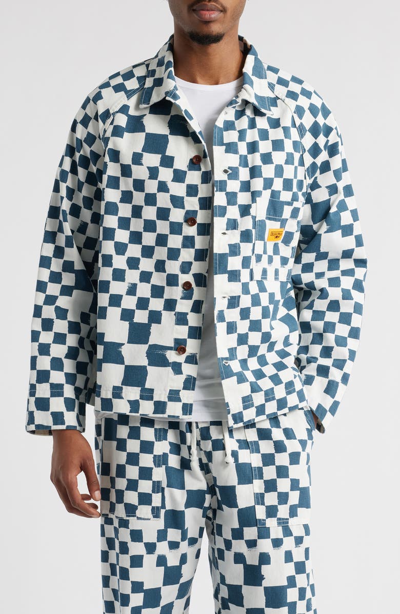 Service Works Organic Cotton Drill Printed Front of House Jacket, Main, color,