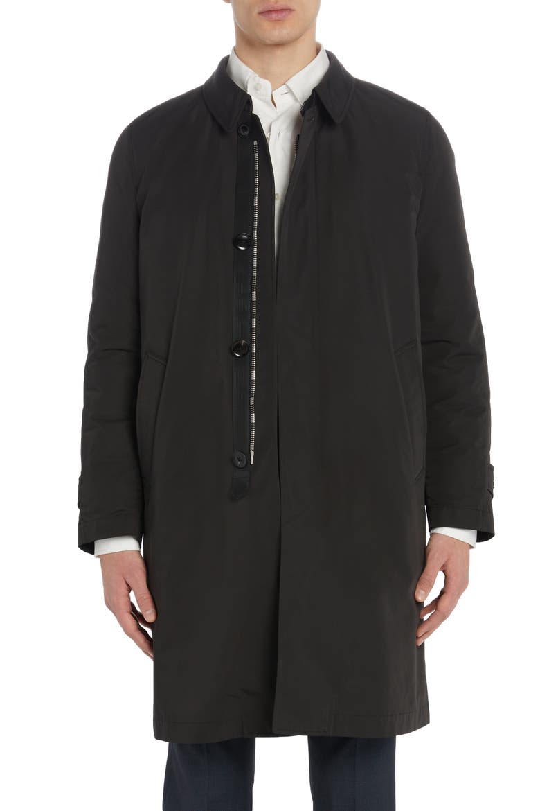 Classic Fit Microfaille Raincoat, Alternate, color, BLACK