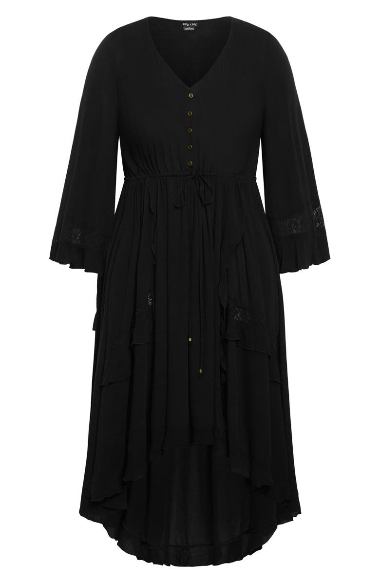 City Chic Cadence Crinkle High-Low Dress, Alternate, color, 