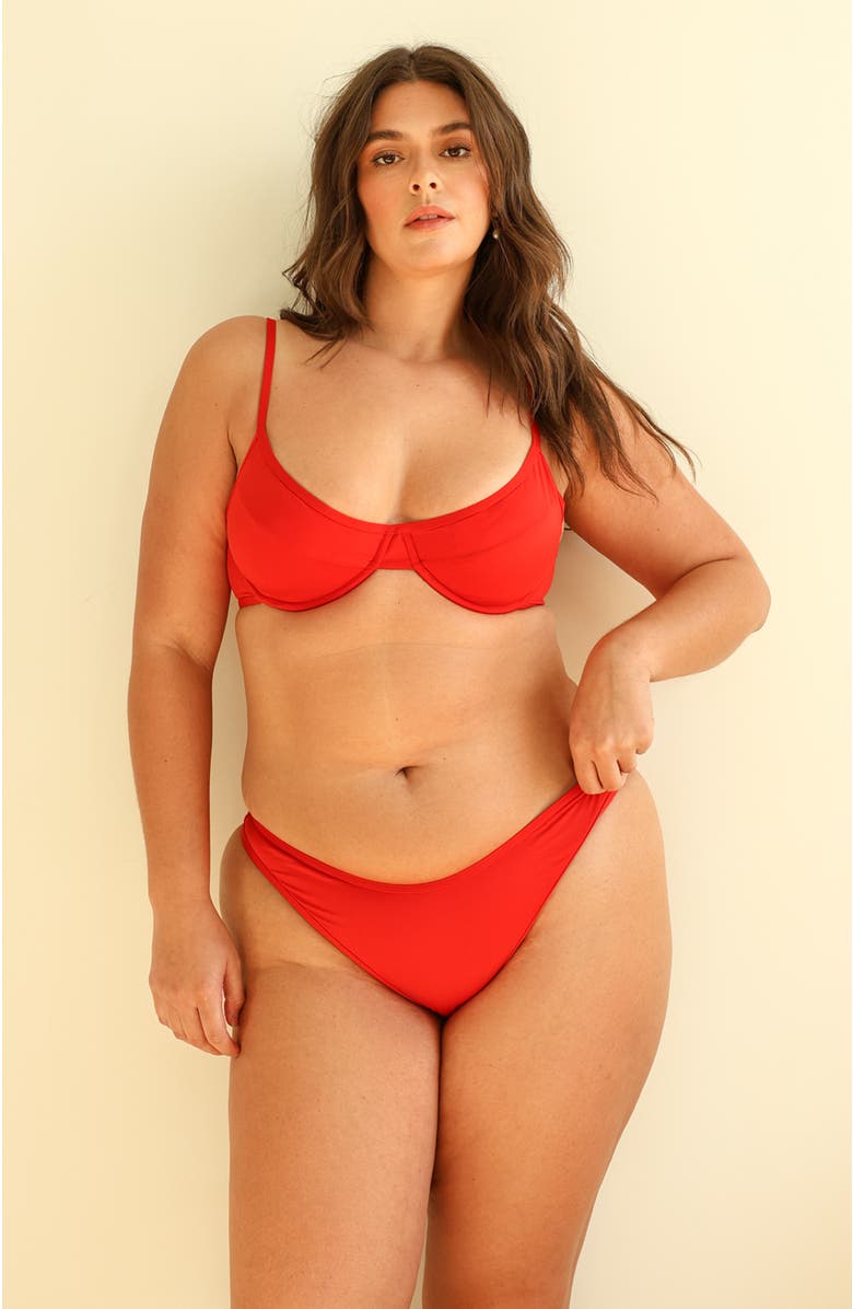 Dippin Daisys West Coast Underwire Bikini Top, Alternate, color, Chili