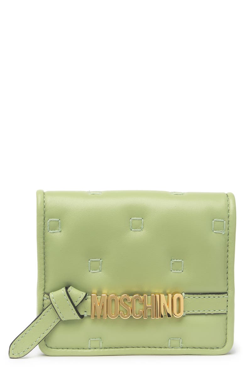 Moschino Quilted Leather Wallet, Main, color, 