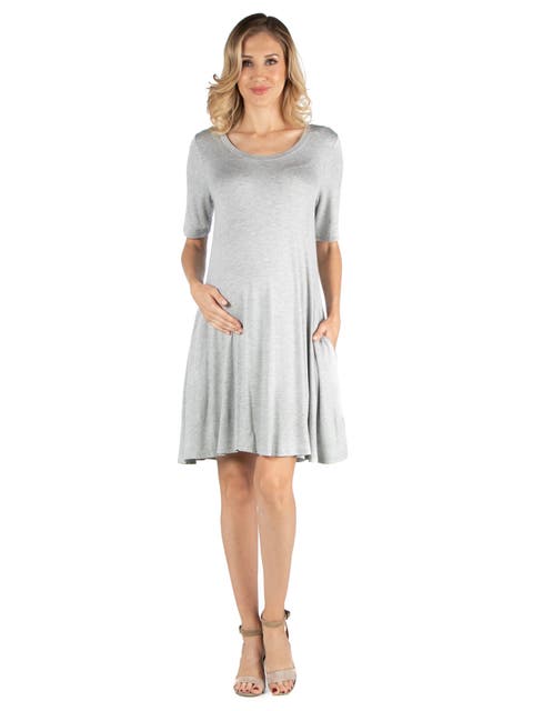 Maternity Soft Flare T-Shirt Dress with Pocket Detail