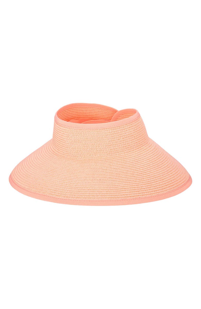 San Diego Hat Large Brim UPF 50+ Visor, Main, color, Coral