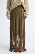 Ulla Johnson Lark Silk Fringe Maxi Skirt