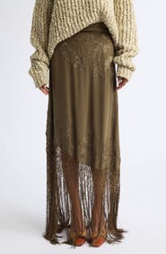Ulla Johnson Lark Silk Fringe Maxi Skirt