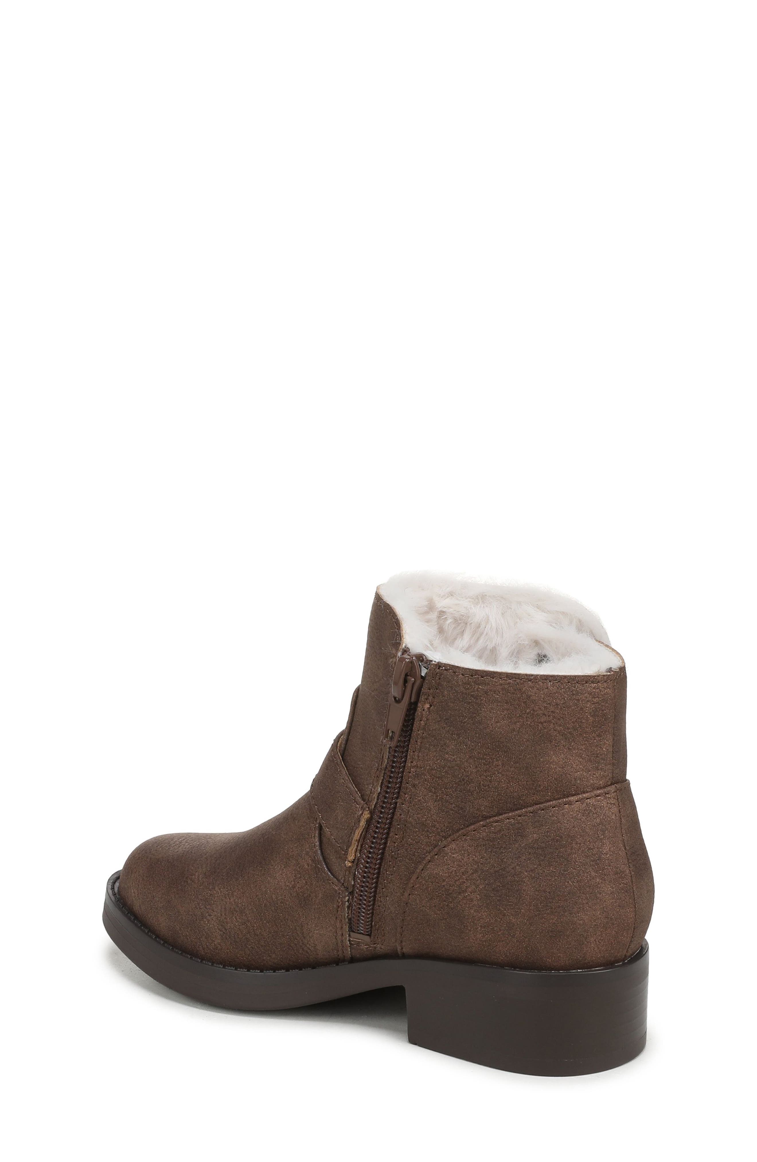 Kids' Zulu Faux Shearling Ankle Boot, Alternate, color, SADDLE FAUX LEATHER/ FAUX FUR