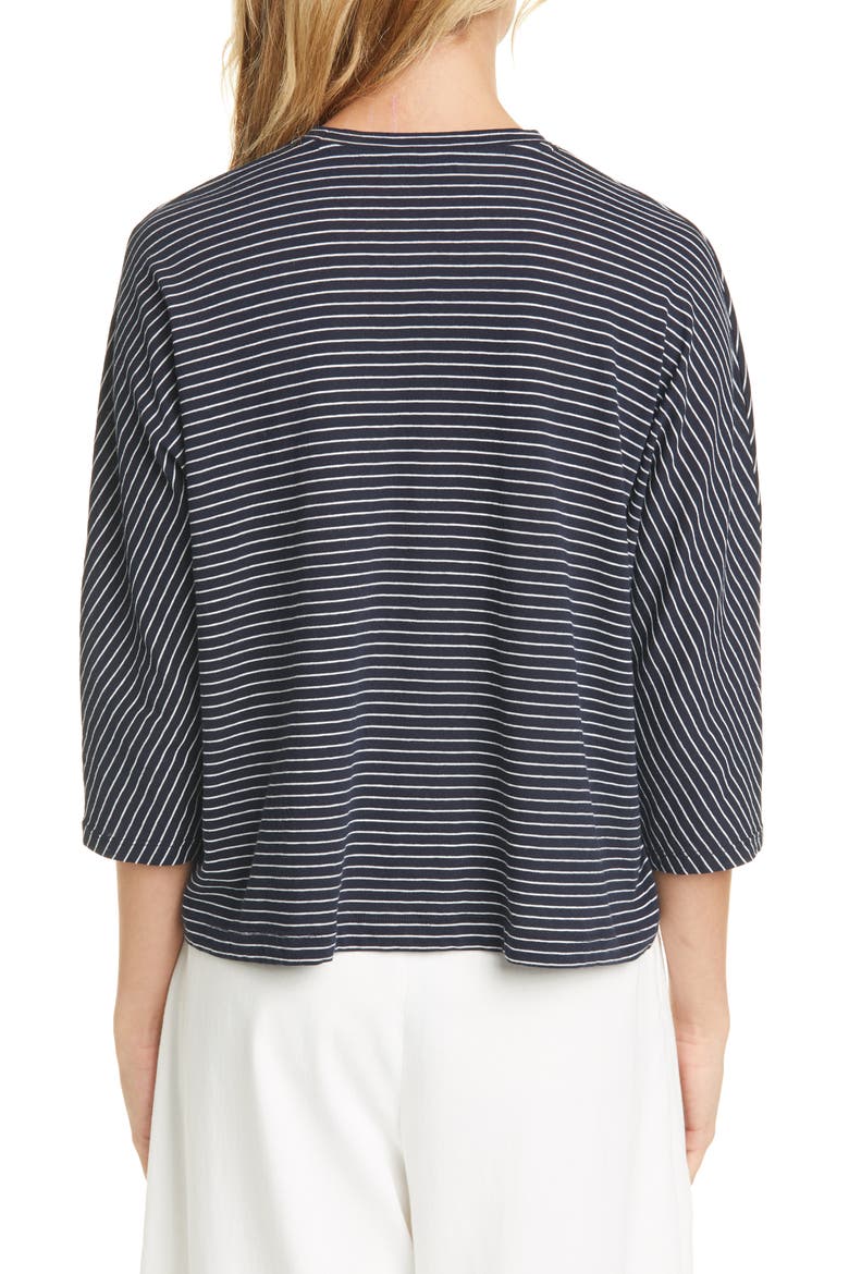Pencil Stripe Dolman Sleeve Cotton Top, Alternate, color, COASTAL/ OPTIC WHITE