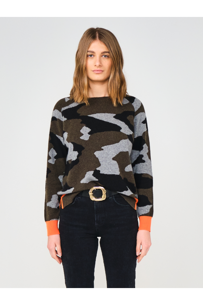 Crew Neck 100% Cashmere Sweater, Main, color, KHAKI