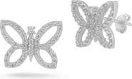 GLAZE JEWELRY Sterling Silver Butterfly Stud Earrings
