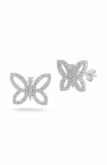 GLAZE JEWELRY Sterling Silver Butterfly Stud Earrings