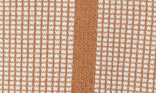 Percival Costa Geo Pattern Short Sleeve Wool & Cotton Cardigan In Brown