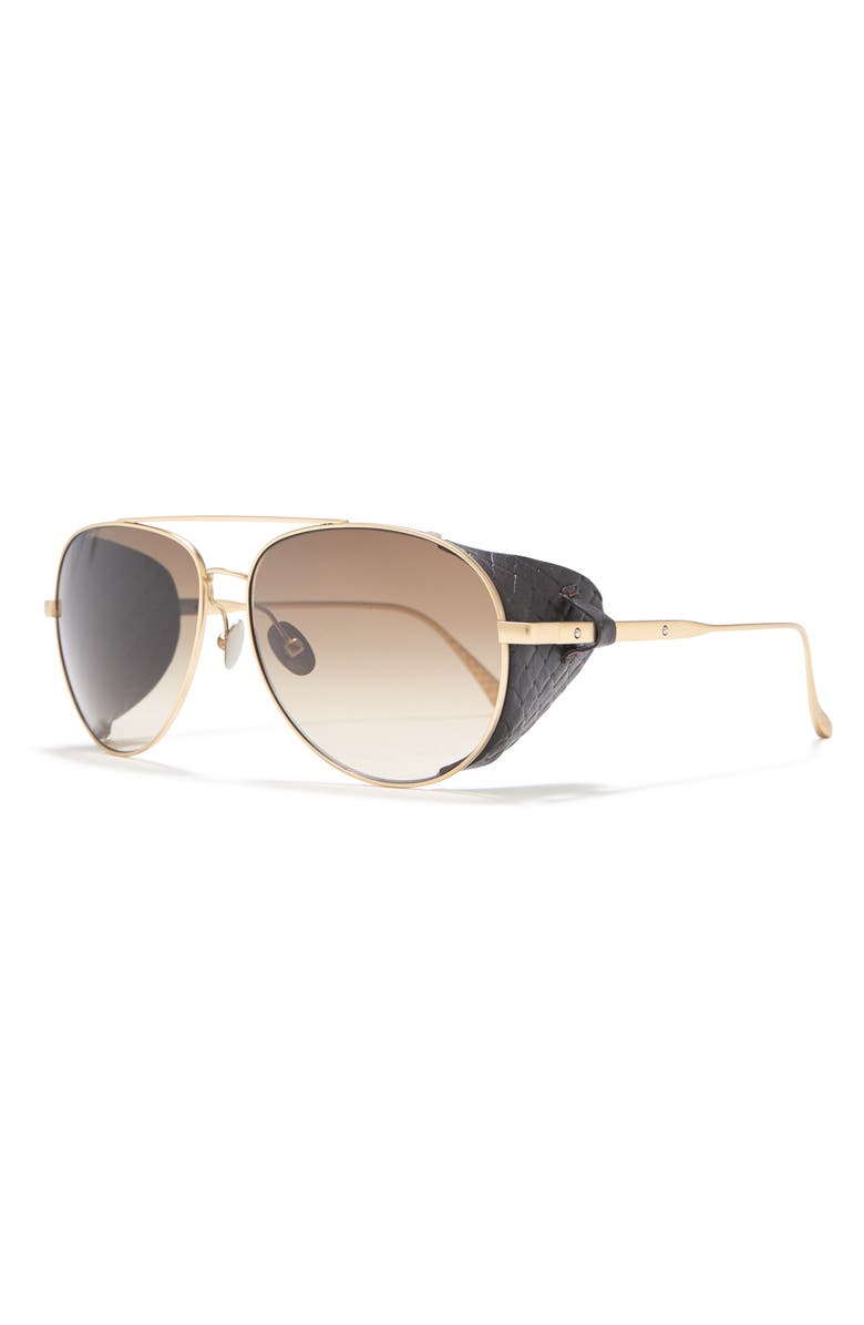 Bottega Veneta 61mm Aviator Sunglasses, Alternate, color,