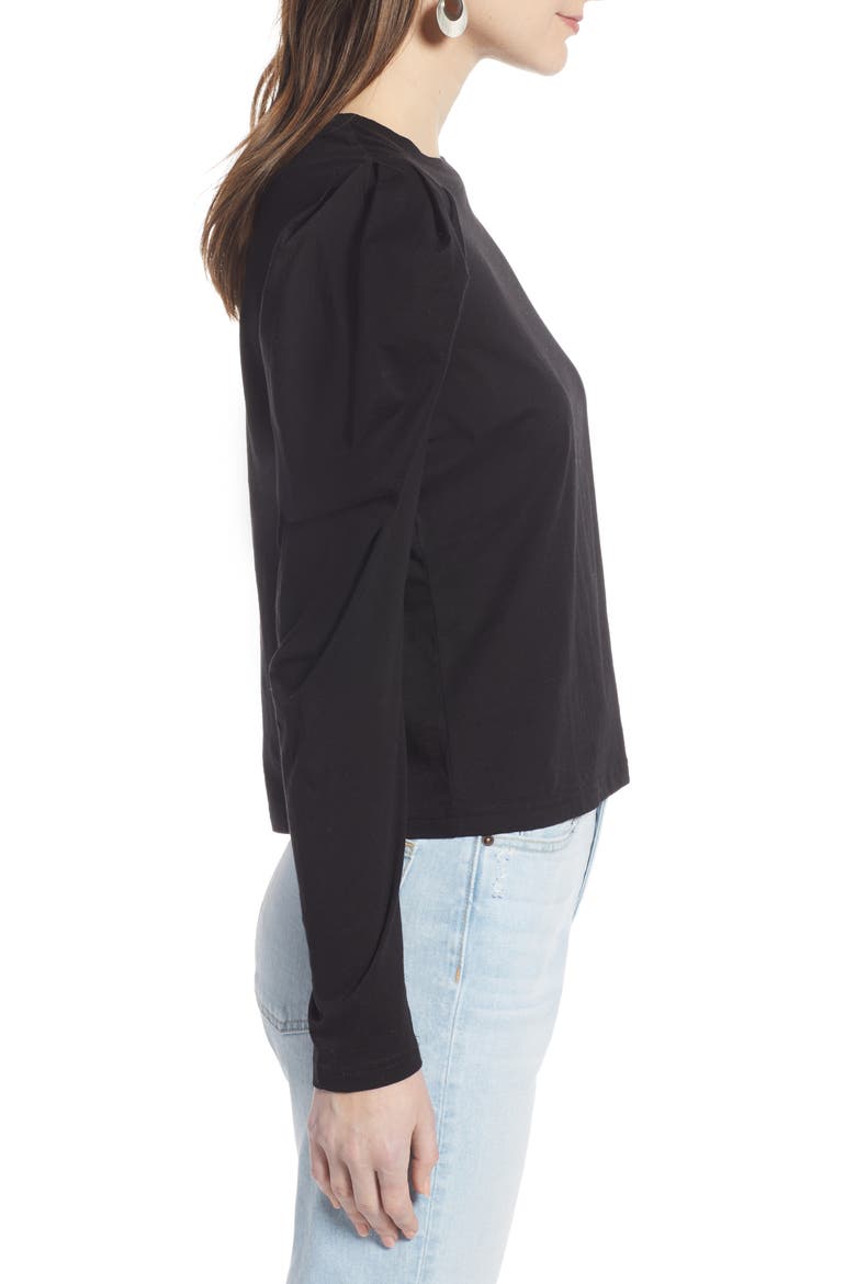Strong Shoulder Top (Nordstrom Exclusive), Alternate, color, BLACK