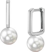 The Pearl Source Japanese Akoya Pearl Huggie Susie Earrings