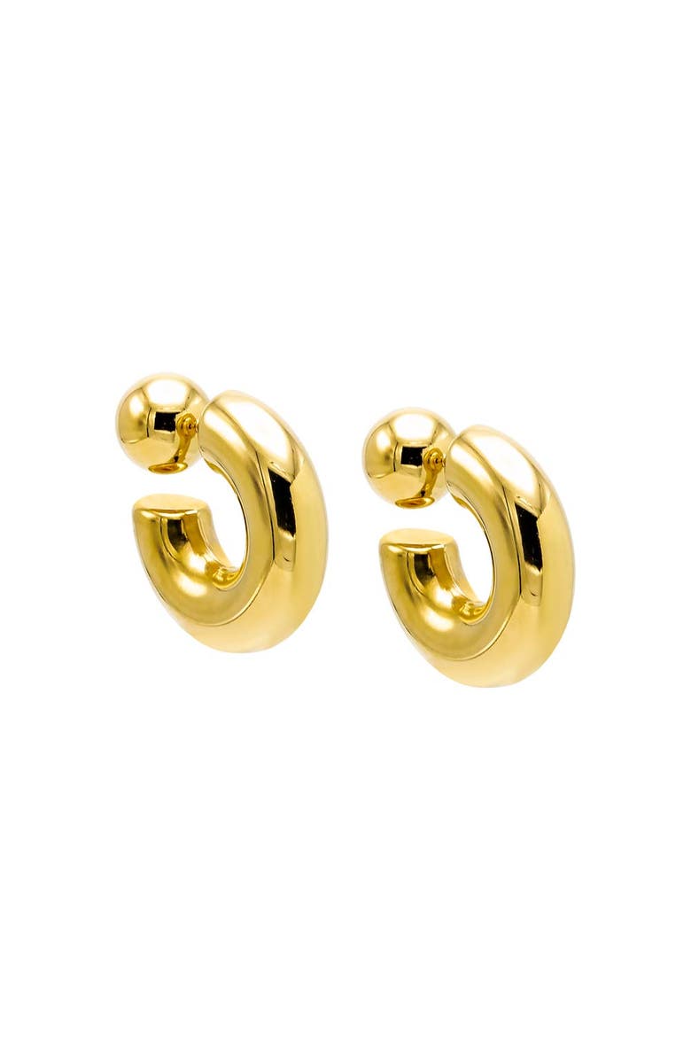 BY ADINA EDEN Two Way Ball X Hoop Stud Earring, Main, color,