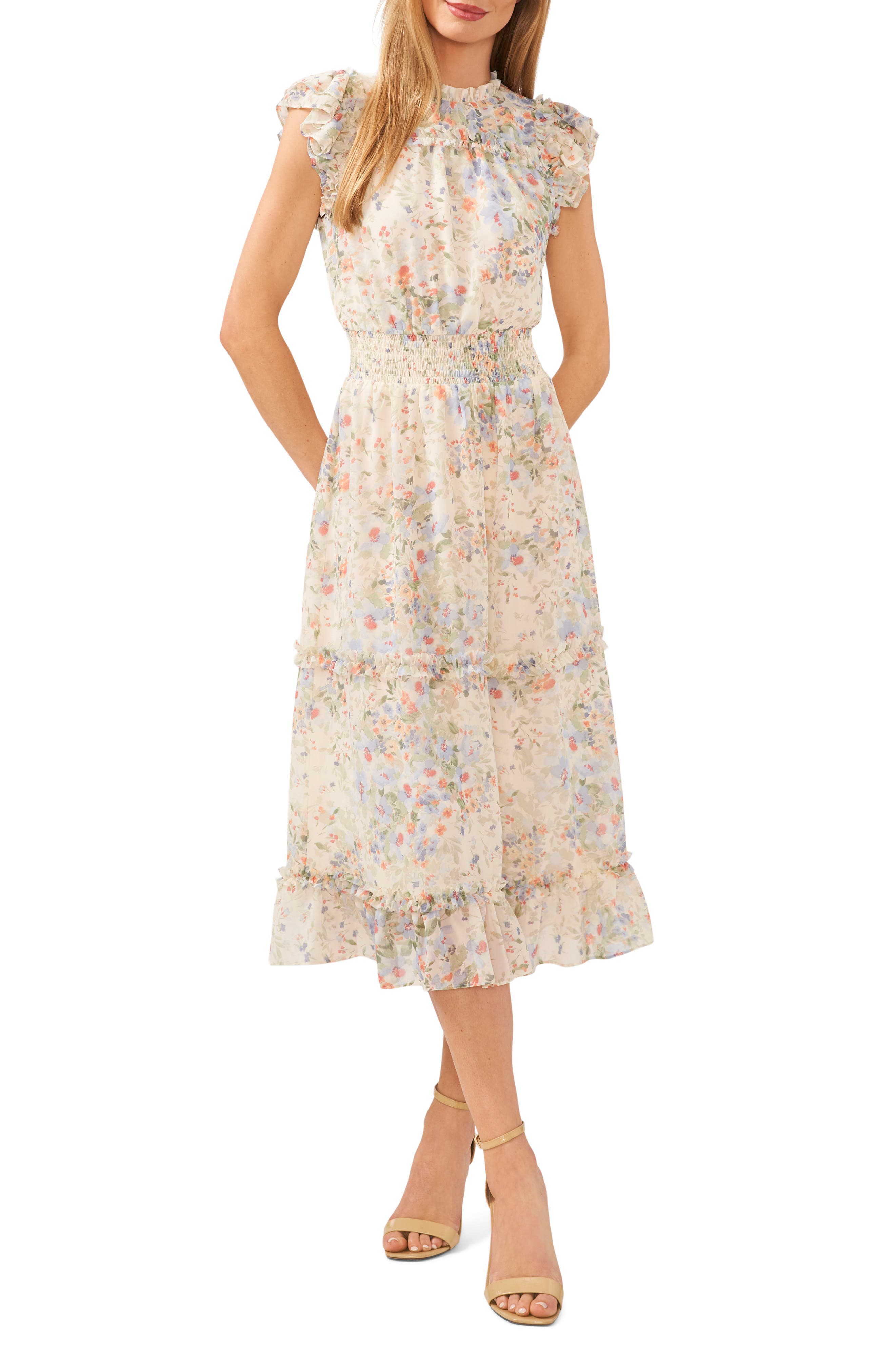 Floral Ruffle Midi Dress