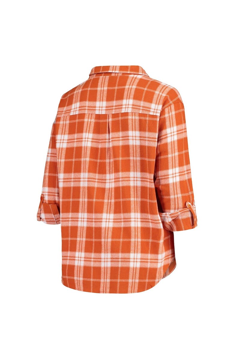 UG APPAREL Women's Texas Orange Texas Longhorns Plus Size Missy Boyfriend Plaid Flannel Button-Up Shirt, Alternate, color, 