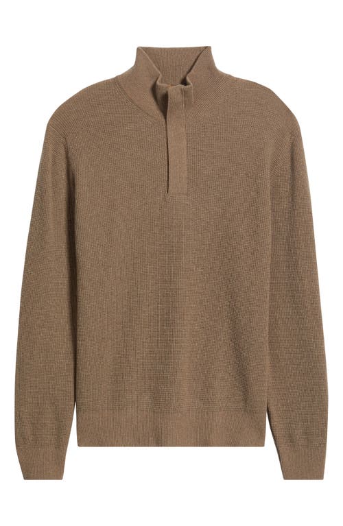 Canali Quarter Zip Wool & Cashmere Blend Sweater In Brown