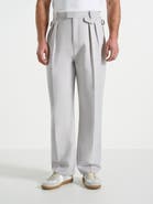 Manière De Voir Pierre Relaxed Fit Textured Pleated Tailored Trousers