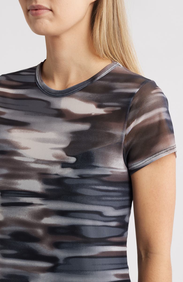 Chelsea28 Printed Mesh Midi Dress, Alternate, color, 