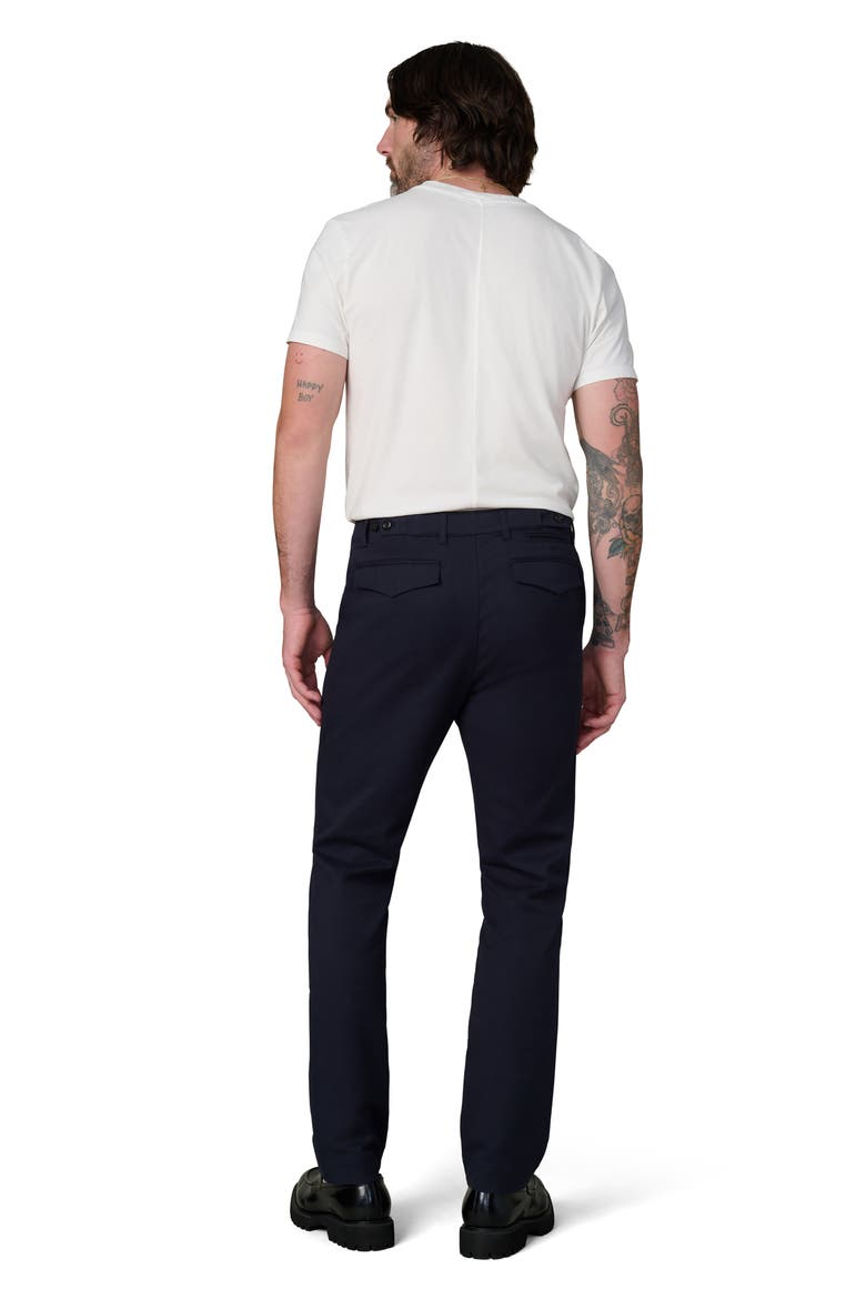 Skinny Fit Flat Front Cotton Twill Chinos, Alternate, color, TRUE NAVY