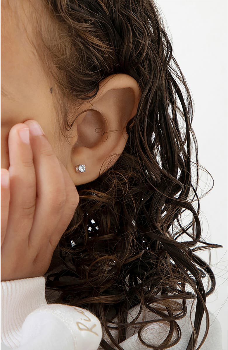 In Season Jewelry Traditional Prong Set Earrings, Alternate, color, Silver