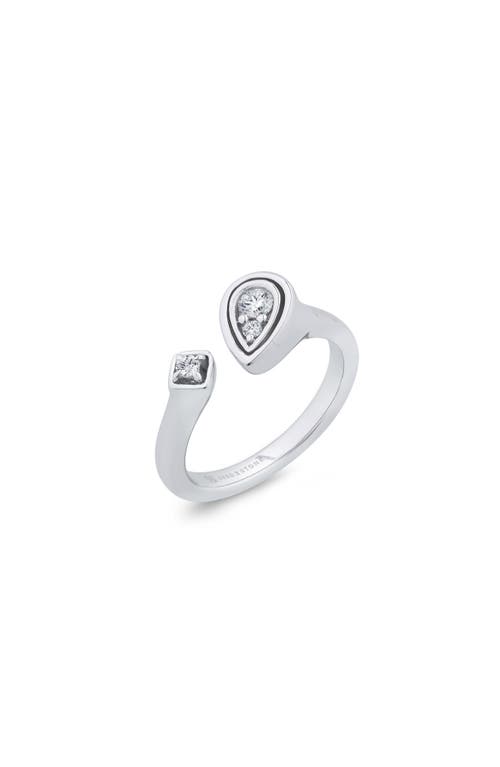 Seed2stone Perfect-pear Horseshoe Ring In Silver