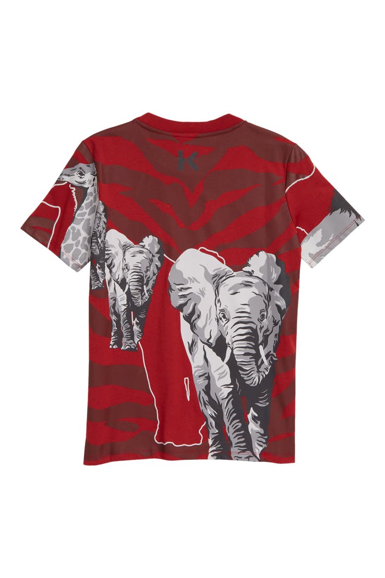 Kids' Animal Graphic Tee, Alternate, color, DARK RED
