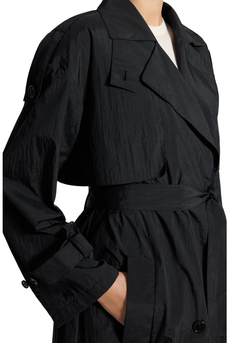 Recycled Nylon Trench Coat, Alternate, color, BLACK - 001