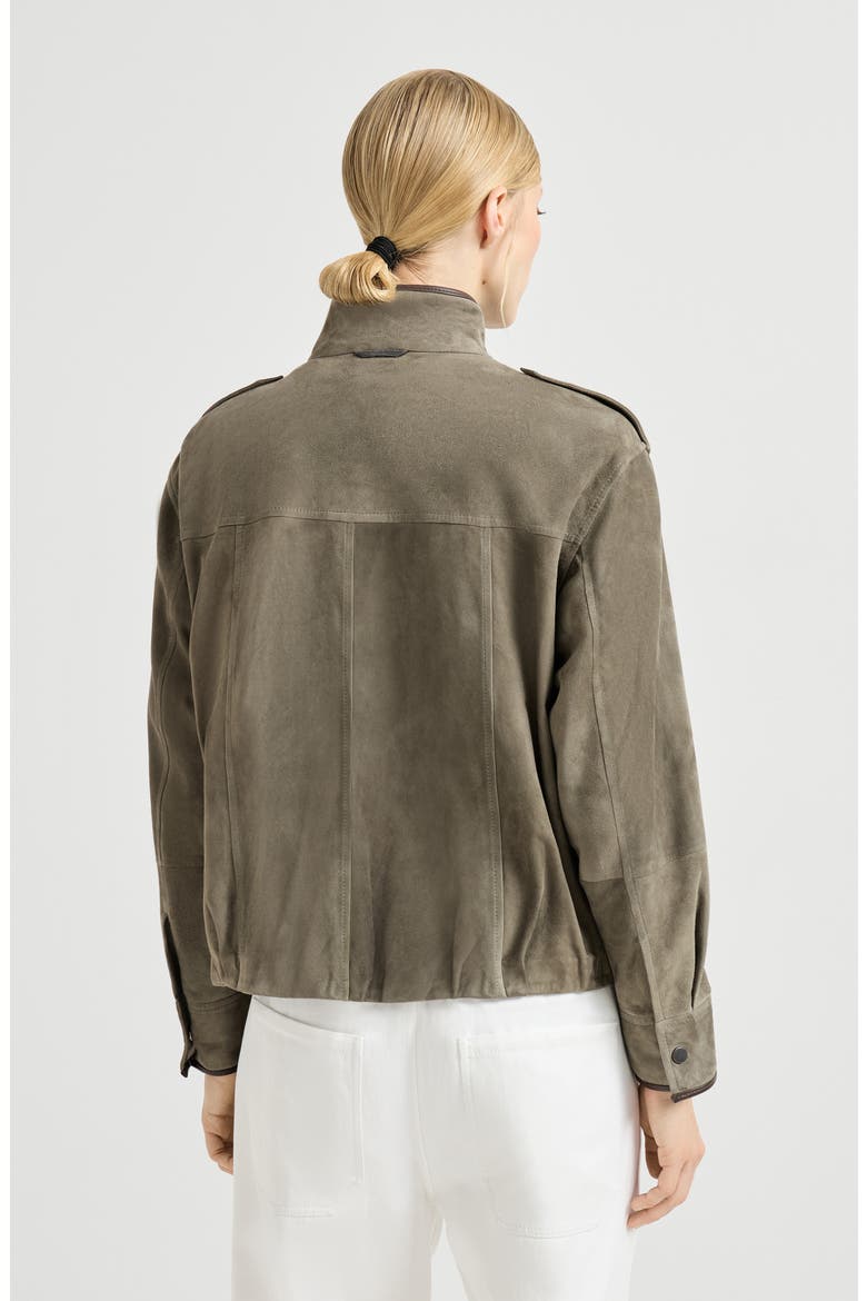 Couture suede outerwear, Alternate, color, Green