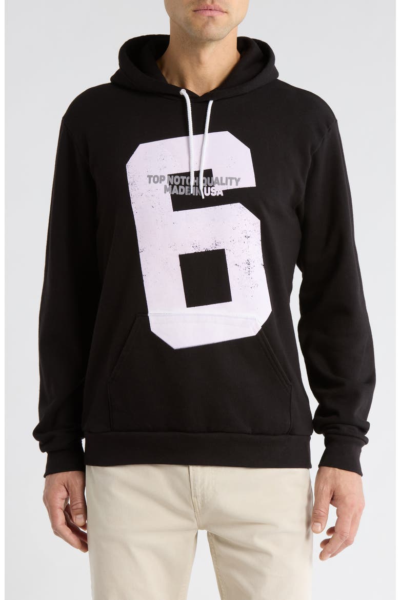 Playbook Graphic Cotton Hoodie, Main, color, JET BLACK
