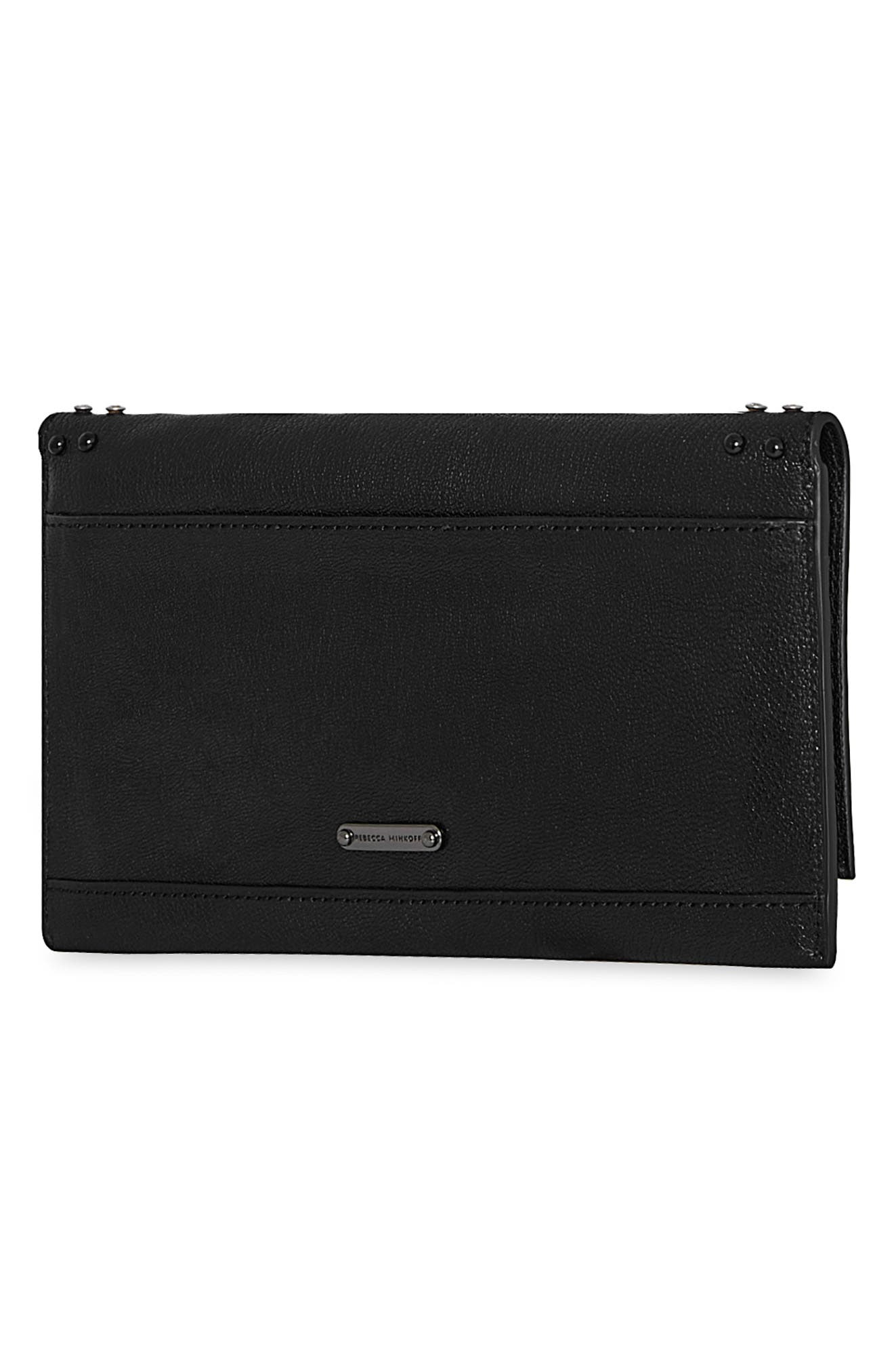 Rebecca Minkoff Bowie Stud Leather Clutch, Alternate, color, 