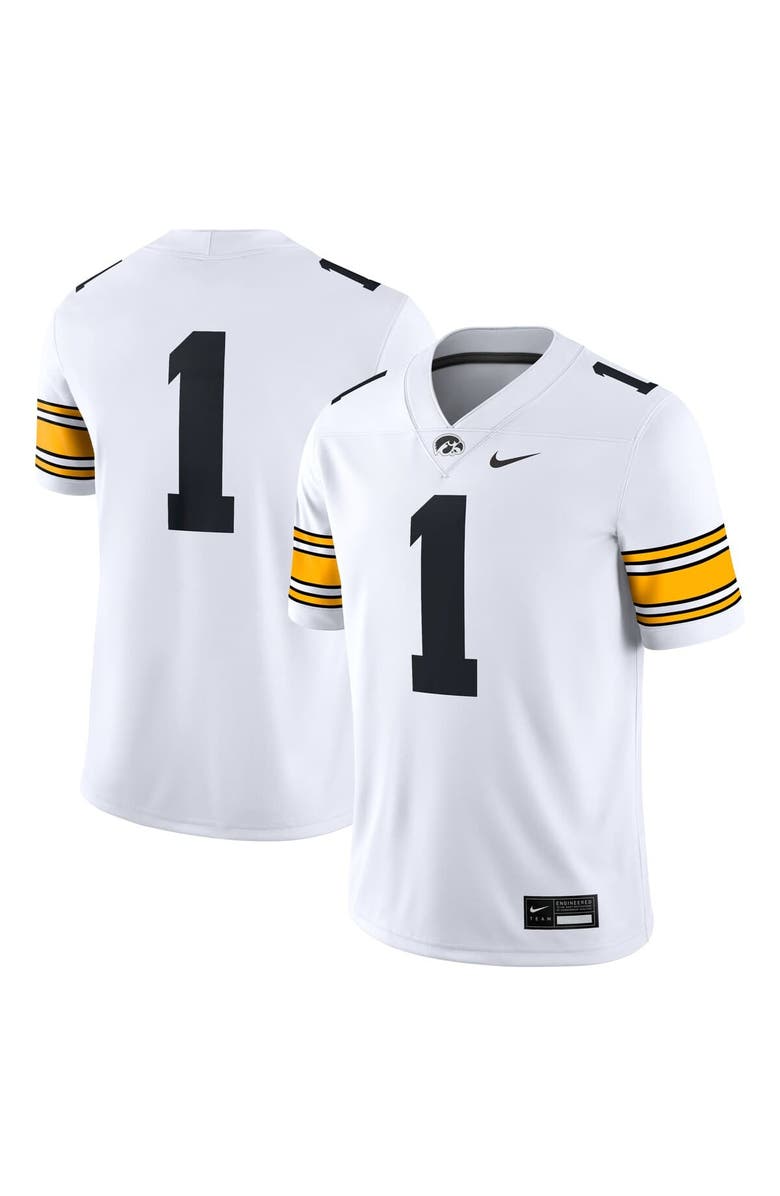 Nike Men's Nike #1 White Iowa Hawkeyes Game Jersey, Main, color, White