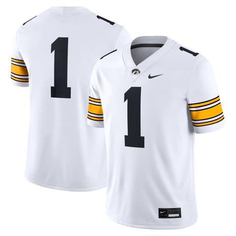 Men's Nike #1 White Iowa Hawkeyes Game Jersey