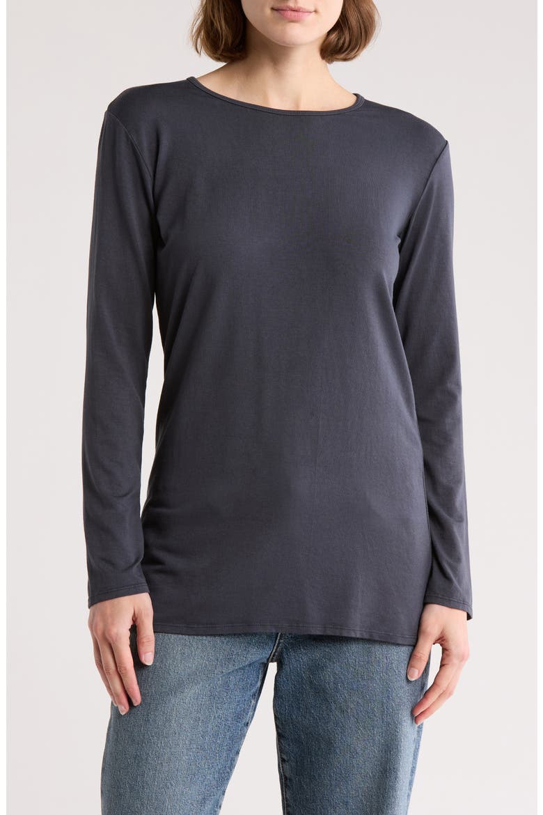Basic Stretch Modal T-Shirt, Main, color, BLACK